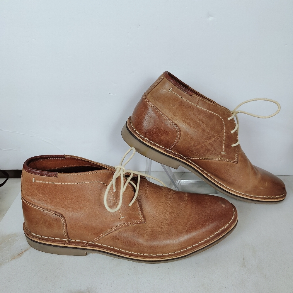 Steve Madden Men's Hestonn Brown Leather Chukka Boots, 12